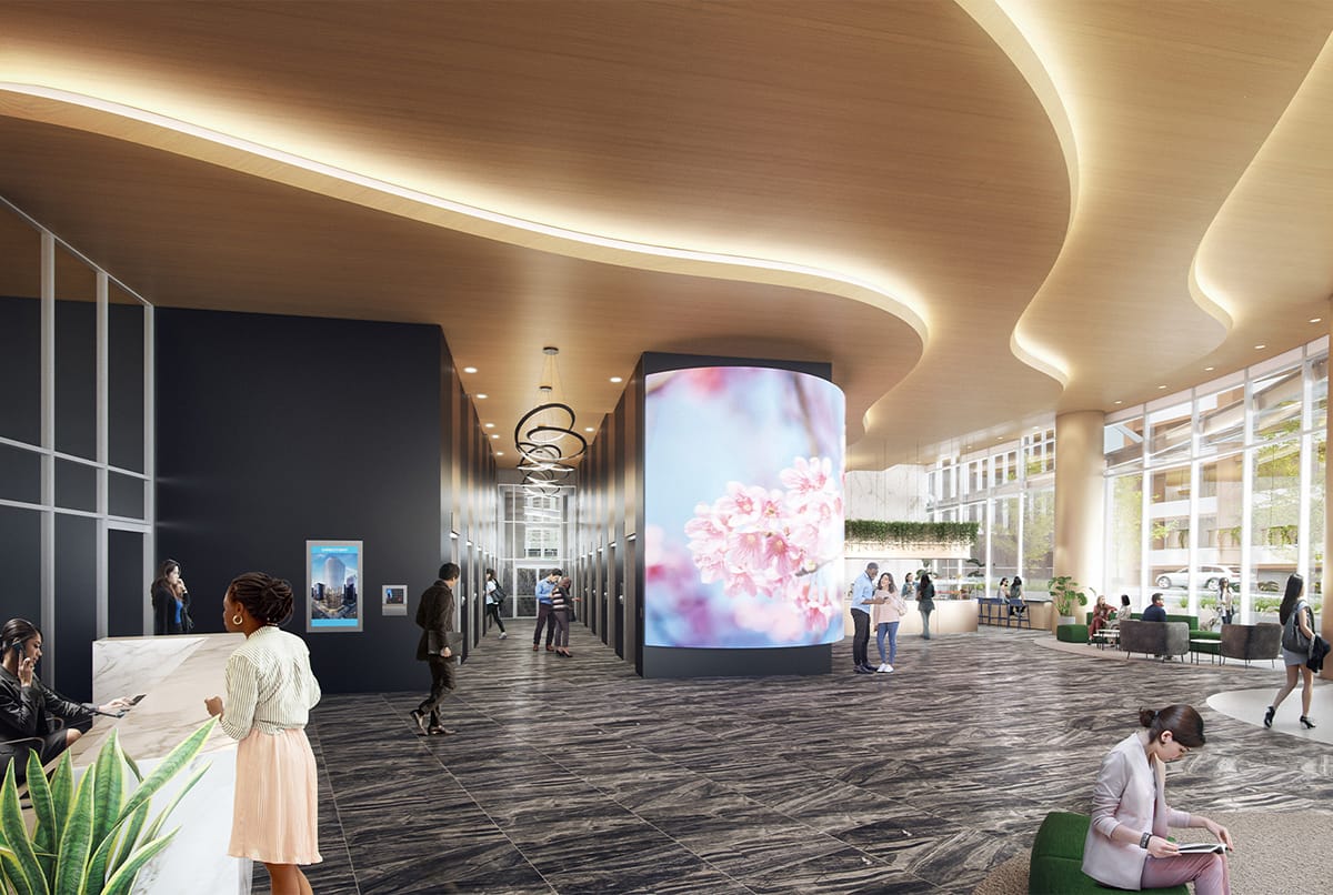 Lobby design elements inspired by nature