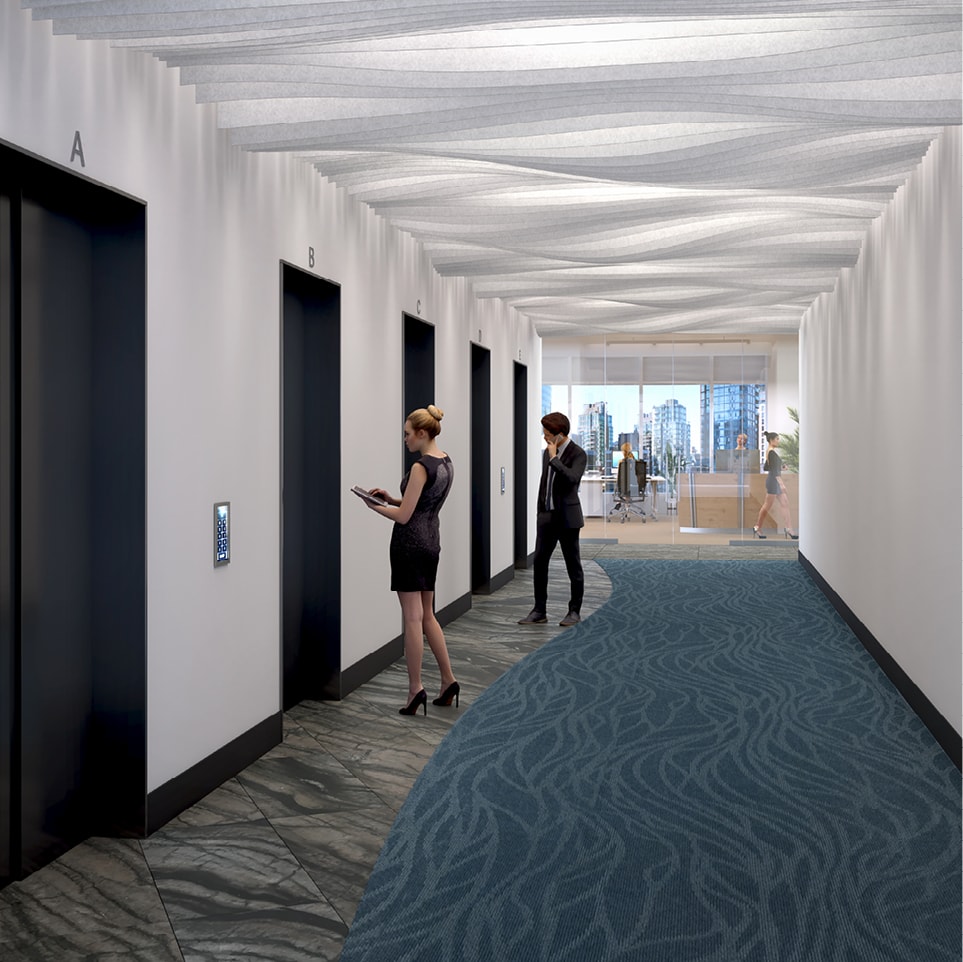 Elegant elevator lobbies