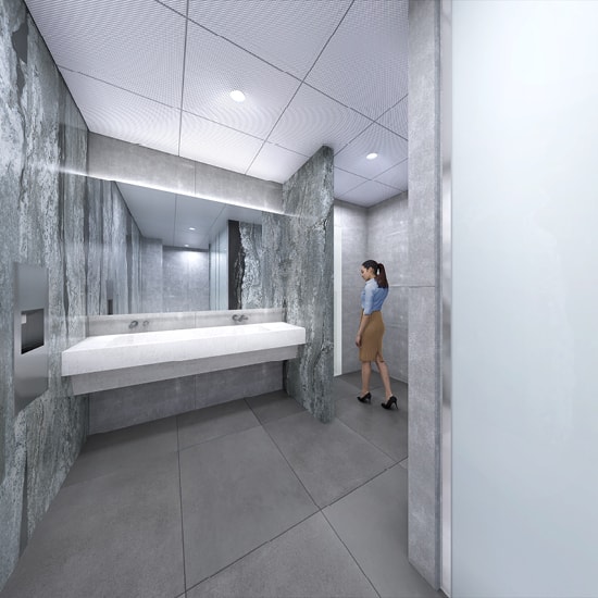 Luxuriously designed washrooms